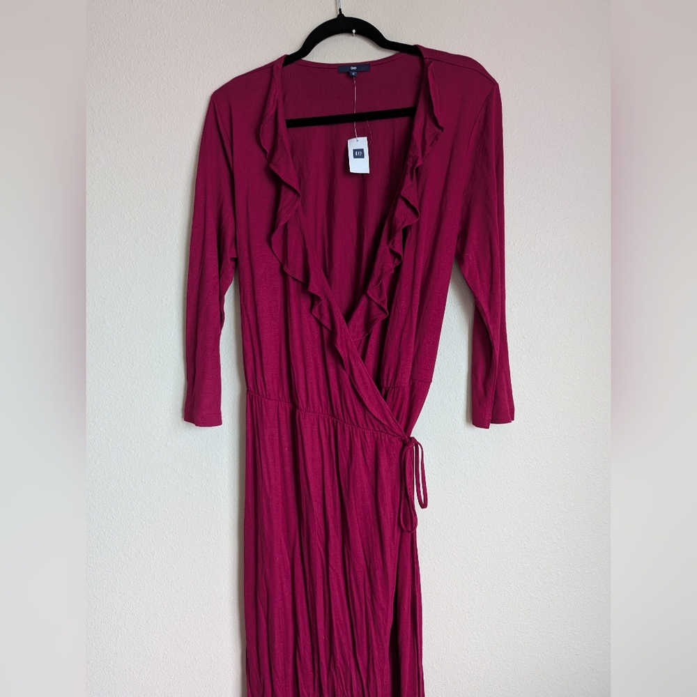 NWT Gap Magenta Wrap Dress Size L